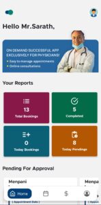 Doctor interface for WeCare online doctor mobile app Doctor interface for WeCare online doctor mobile app