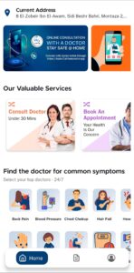 User interface for WeCare online doctor mobile app User interface for WeCare online doctor mobile app