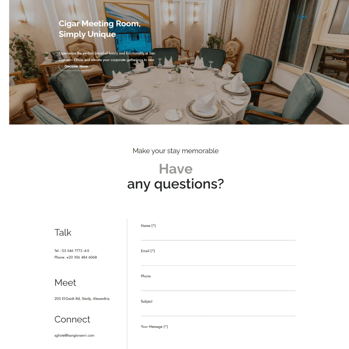 San Giovanni - contact page