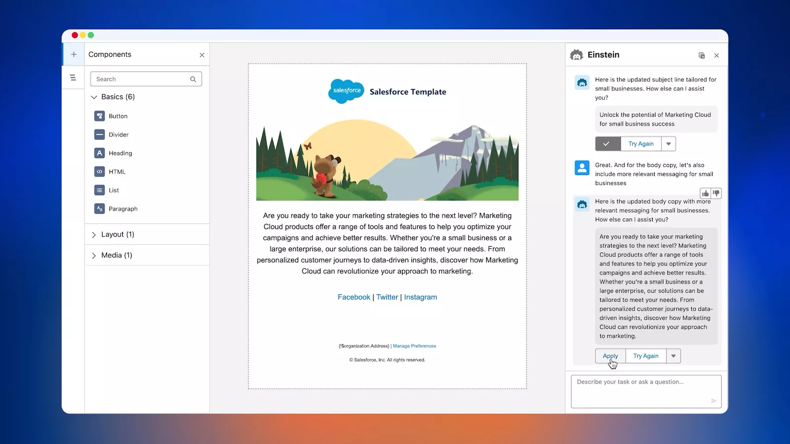 Agentforce demo screen in Salesforce